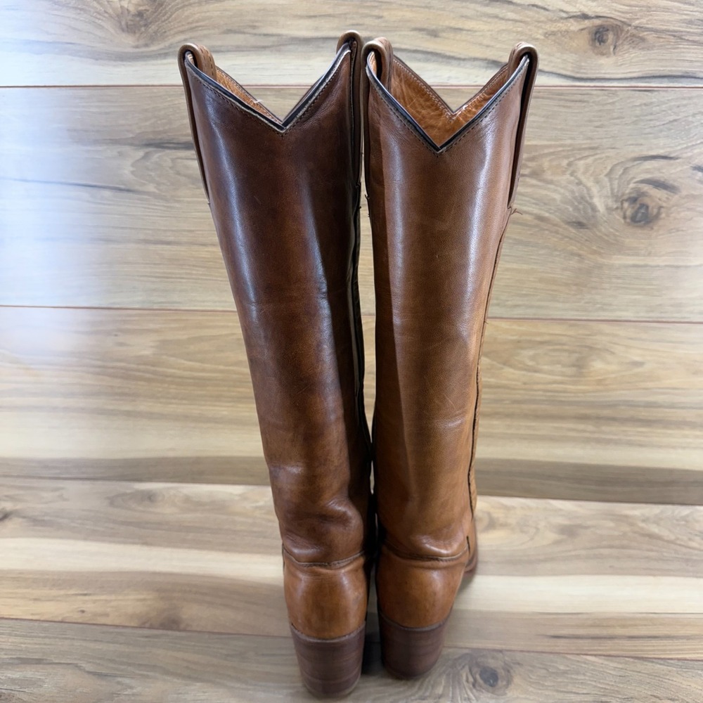 Frye Cognac Tan Leather Knee-High Riding Boots - Picture 10 of 14